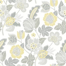 Jana Light Grey Jacobean Floral Wallpaper