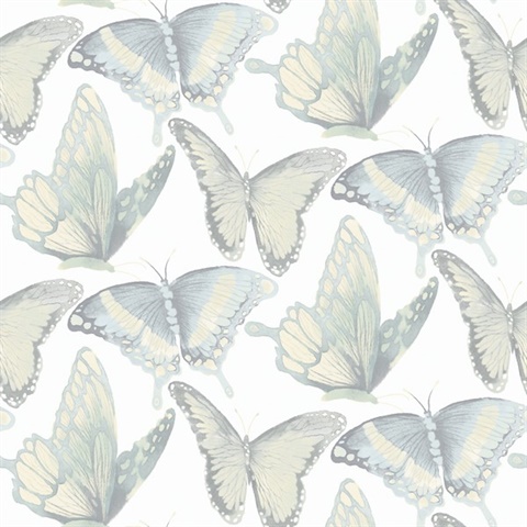 Janetta Mint Butterfly Wallpaper