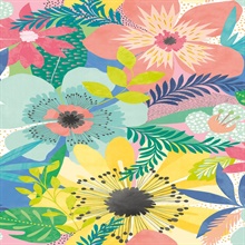 Janis Pastel Floral Riot Wallpaper