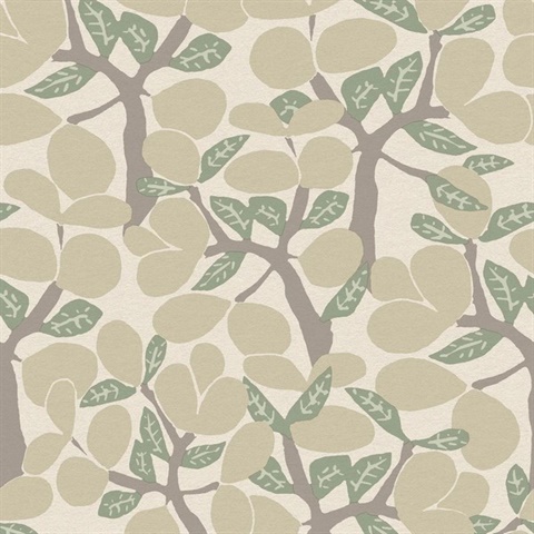 Janneiro Botanica White and Cream Wallpaper