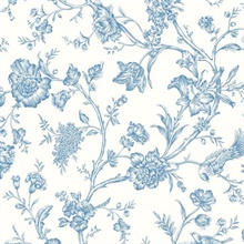 Jasmine Chinoiserie Chinoiserie Carolina Blue Peel and Stick Wallpaper