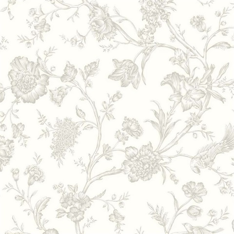 Jasmine Chinoiserie Chinoiserie Harbor Mist Peel and Stick Wallpaper