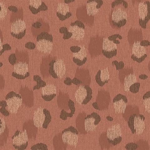 Javan Rust Faux Leopard Skin Wallpaper
