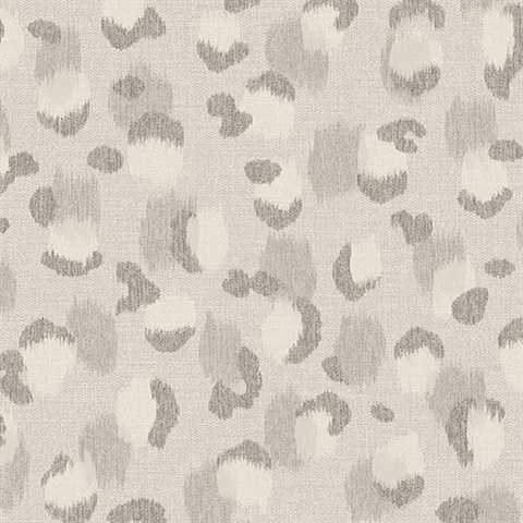 Javan Silver Faux Leopard Skin Wallpaper