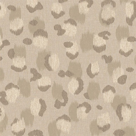Javan Taupe Faux Leopard Skin Wallpaper