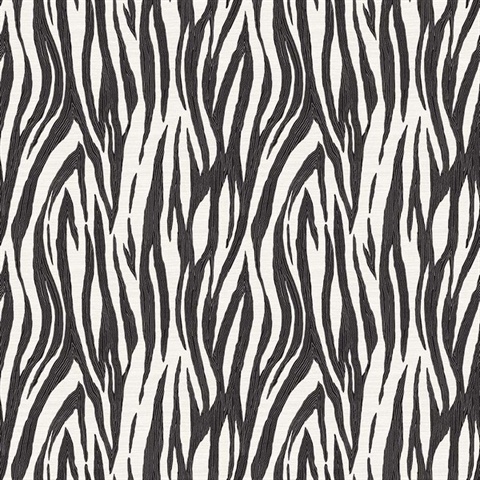 Jazz Onyx Modern Vertical Zebra  Wallpaper