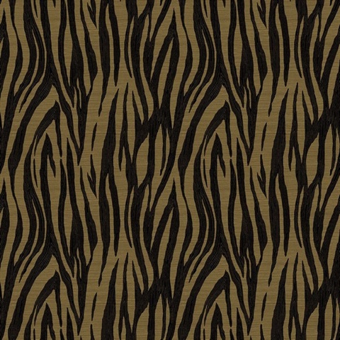 Jazz Royal Gold Modern Vertical Zebra  Wallpaper
