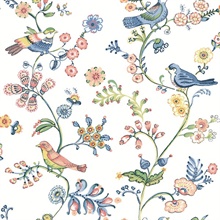 Jinjur Multicolor Bird Trail Floral Leaf Wallpaper