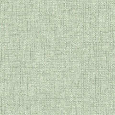 Jocelyn Light Green Faux Linen Wallpaper