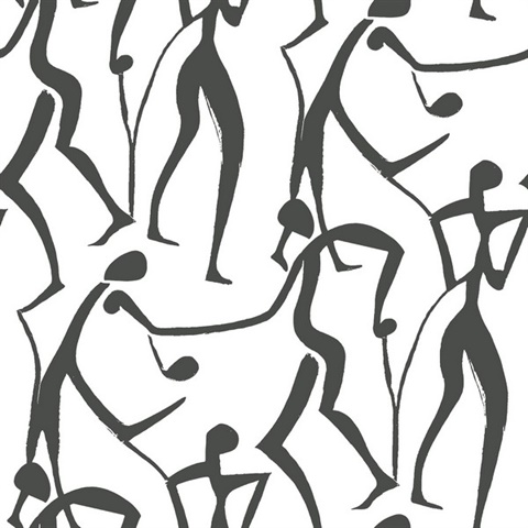 Joyful Dancers Carbon Black Wallpaper
