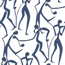 Joyful Dancers Ultramarine Wallpaper