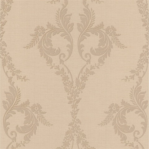 Jules Beige Scrolling Damask