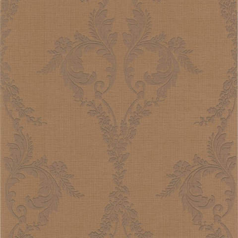 Jules Brass Scrolling Damask