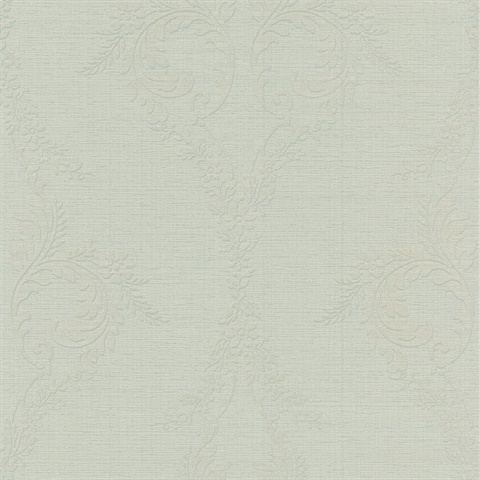 Jules Light Green Scrolling Damask