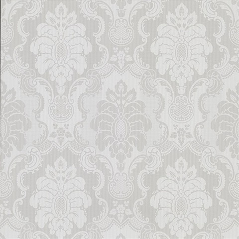 Juliet Light Grey Damask Wallpaper