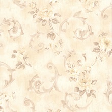 Julietta Cream Floral Scroll