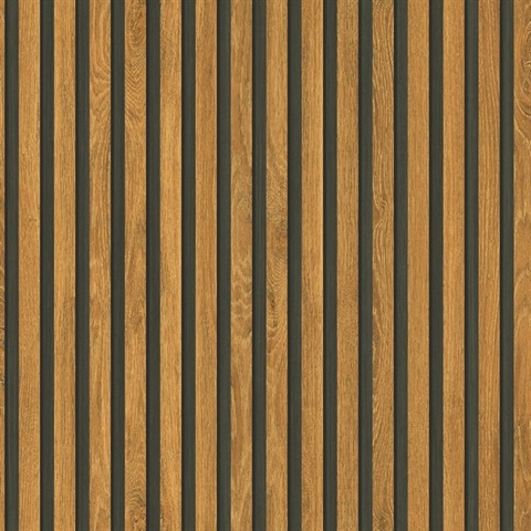 Jun Wood Honey Brown Wallpaper