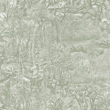 Jungle Toile Moss Green Peel and Stick Wallpaper