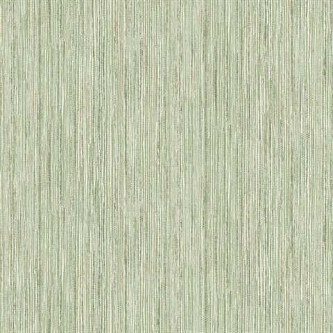 Justina Green Faux Vertical Grasscloth Stria Wallpaper