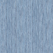 Justina Indigo Faux Vertical Grasscloth Stria Wallpaper