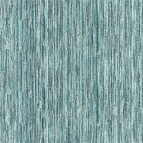 Justina Teal Faux Vertical Grasscloth Stria Wallpaper