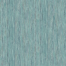 Justina Teal Faux Vertical Grasscloth Stria Wallpaper