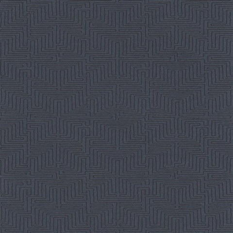 Kairo Dark Blue Geometric Wallpaper