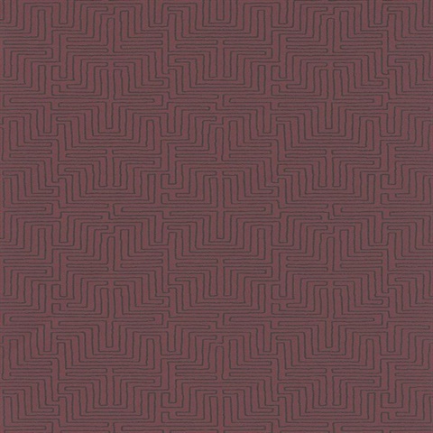 Kairo Maroon Geometric Wallpaper