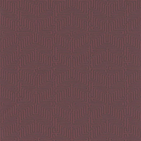 Kairo Maroon Geometric Wallpaper