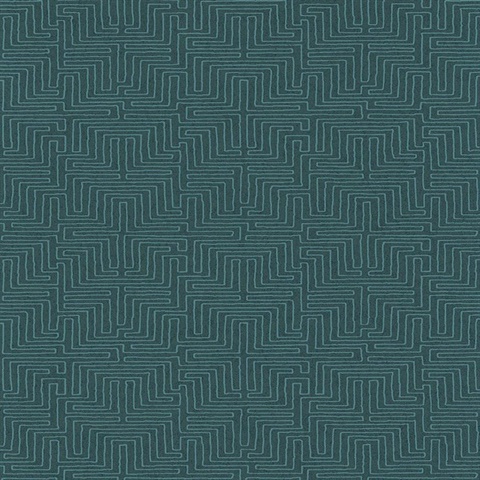 Kairo Teal Geometric Wallpaper