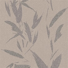 Kaiya Grey Leaves Wallpaper