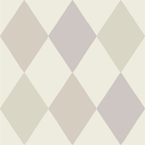 Kalas Lavender Block Print Diamond Wallpaper