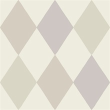 Kalas Lavender Block Print Diamond Wallpaper