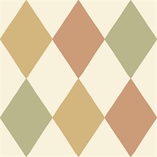 Kalas Mustard Block Print Diamond Wallpaper