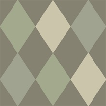 Kalas Olive Block Print Diamond Wallpaper