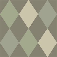 Kalas Olive Block Print Diamond Wallpaper