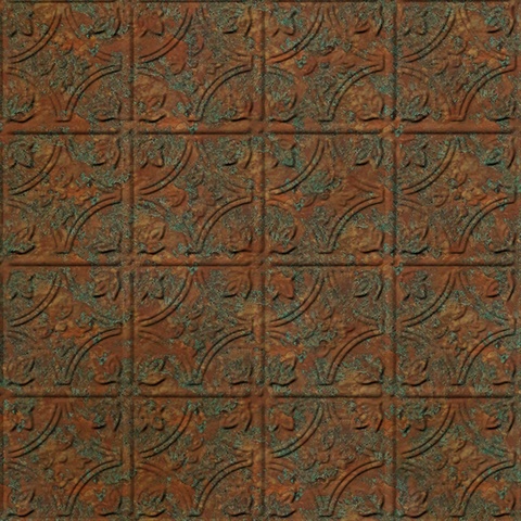 Kaleidoscope Ceiling Panels Copper Patina