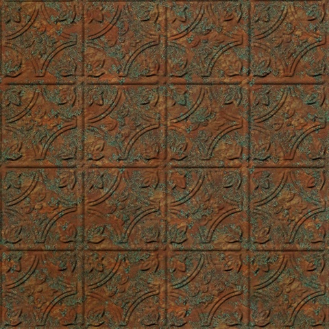 Kaleidoscope Ceiling Panels Copper Patina