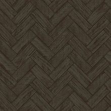 Kaliko Charcoal Wood Textured Herringbone Wallpaper