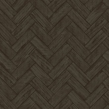 Kaliko Charcoal Wood Textured Herringbone Wallpaper