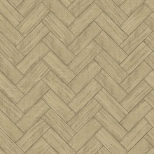 Kaliko Neutral Wood Textured Herringbone Wallpaper