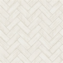 Kaliko White Wood Textured Herringbone Wallpaper