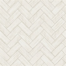 Kaliko White Wood Textured Herringbone Wallpaper