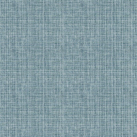 Kantera Blue Faux Fabric Weave Texture Wallpaper