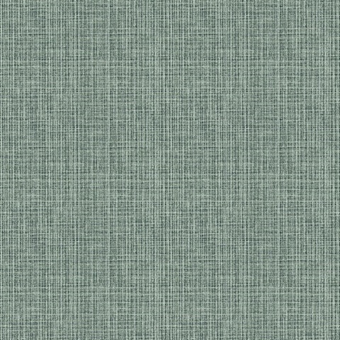 Kantera Green Faux Fabric Weave Texture Wallpaper