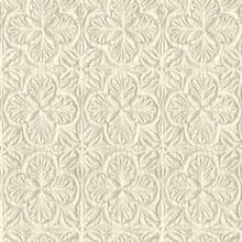 Karachi Cream Wooden Damask Wallpaper