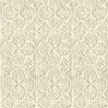 Karachi Cream Wooden Damask Wallpaper