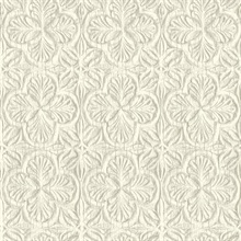 Karachi White Wooden Damask Wallpaper