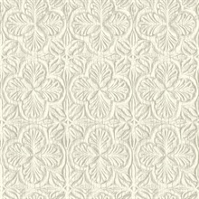 Karachi White Wooden Damask Wallpaper