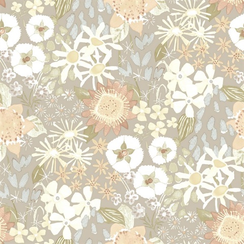 Karina Pastel Watercolor Wildflower Floral Wallpaper